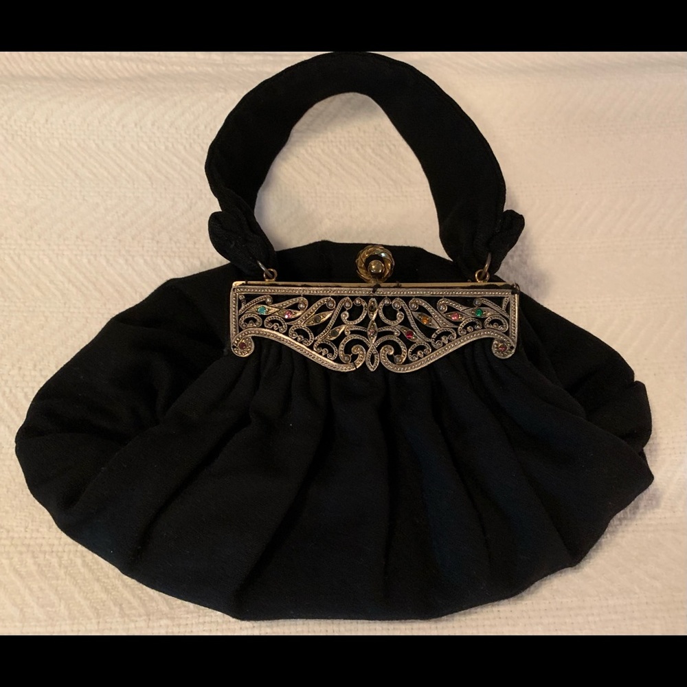 Guild Creations vintage 50’s-60’s black embellished purse